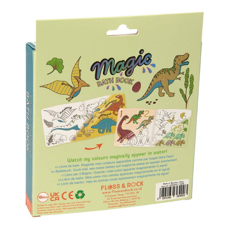 Floss & Rock Magic Colour Changing Bath Book Dino Kid Bath book Dinosaur Theme Bath Toys 18m+