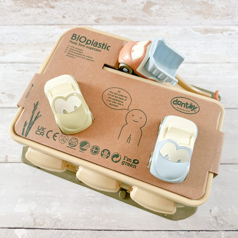 Dantoy Bio Plastic Garage with 3 Cars Play Set Toy Car Gifting Idea for 12m+