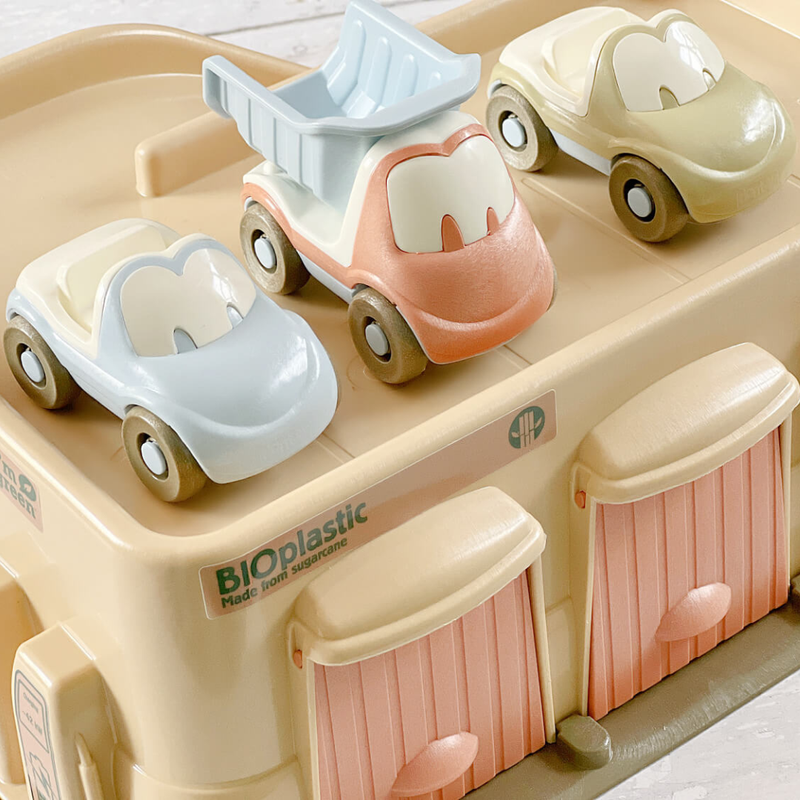 Dantoy Bio Plastic Garage with 3 Cars Play Set Toy Car Gifting Idea for 12m+