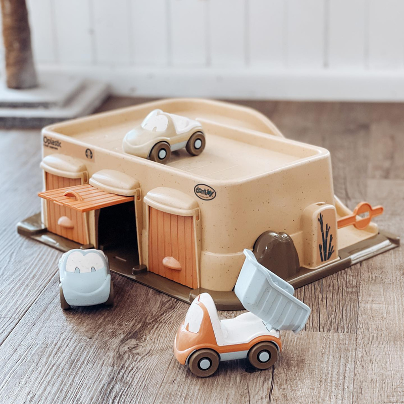 Dantoy Bio Plastic Garage with 3 Cars Play Set Toy Car Gifting Idea for 12m+