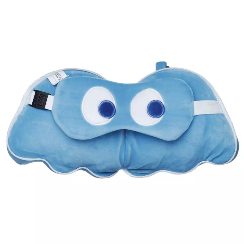 Pac Man Ghost Travel Pillow and Eye Mask Set Clearance