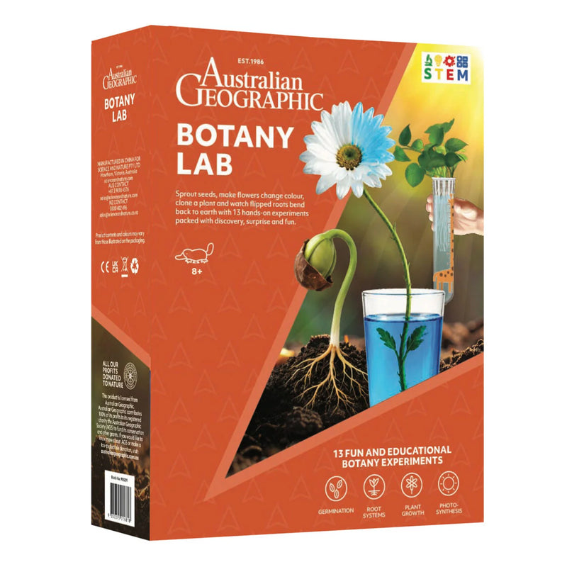 Australian Geographic Botany Lab Kit with 13 Botany Experiments Early Science STEM Toys Gifting Idea for 8yrs+