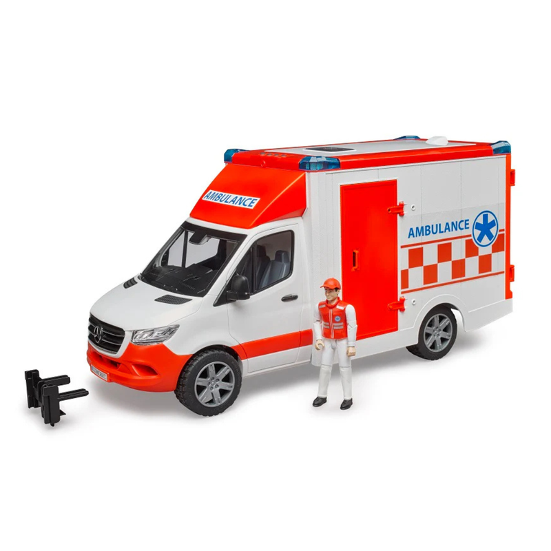 Bruder 1:16 Mercedes G3 Sprinter Ambulance Car with Driver, lights and Sound Toy Car 3yrs+
