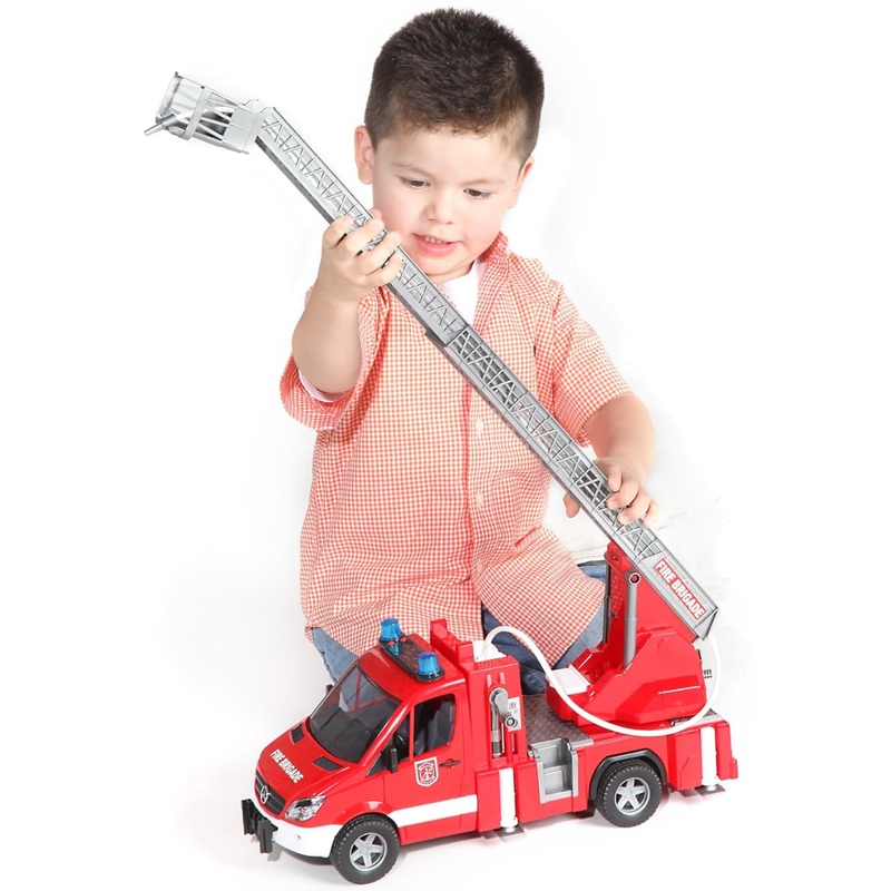 Bruder 1:16 MB G3 Sprinter Fire Engine with Ladder and Water Pump Lights and Sound Toy Car Gifting Idea for 4yrs+