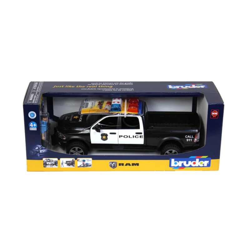Bruder 1:16 RAM2500 Police Truck with Policeman Lights and Sound Toy car Gifting Idea for 4yrs+