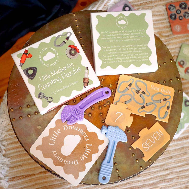 Little Mechanics Counting Jigsaw Puzzle 30pcs by Little Dreamerz  Early Maths Developmental Toys for Toddlers 3yrs+