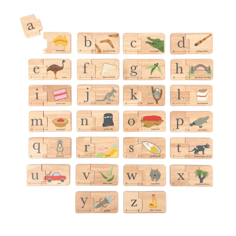 Make Me Iconic Wooden Australian Alphabet Puzzle Educational Jigsaw Toy 2yrs+
