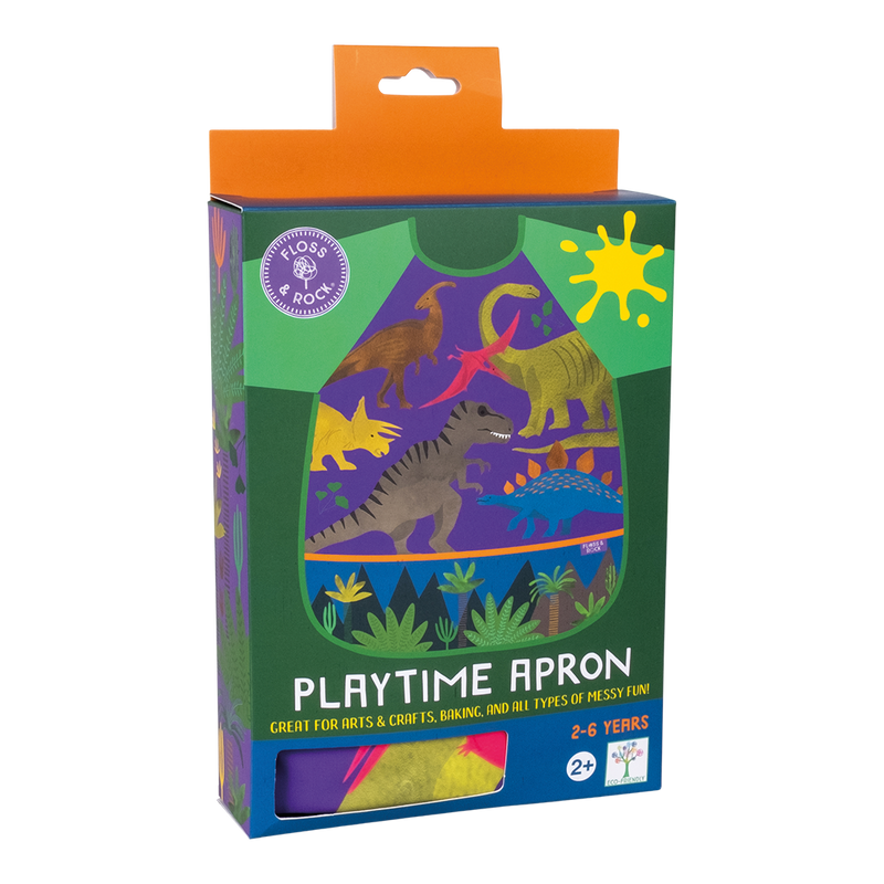 Floss & Rock Playtime Waterproof Apron Dinosaur Mess Play Practical Life Materials 2-6yrs