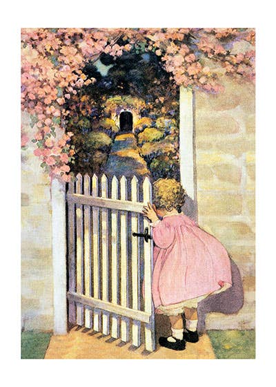 Gate to the Secret Garden Kids Birthday Card By Laughing Elephant