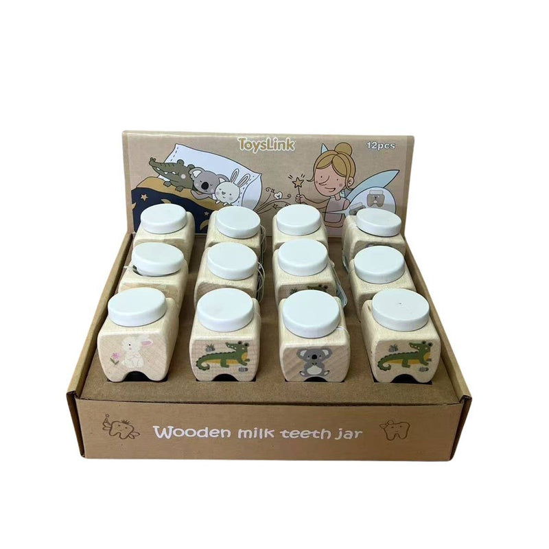 ToysLink Wooden Tooth Fairy Box 4 Designs 1pcs Assorted Koala Bunny and Crocodile