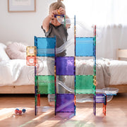 Connetix Rainbow ESSENTIAL BUNDLE Ball Run 92 Piece+ 40 Piece Square - My Playroom 