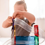 Connetix Rainbow ESSENTIAL BUNDLE Ball Run 92 Piece+ 40 Piece Square - My Playroom 