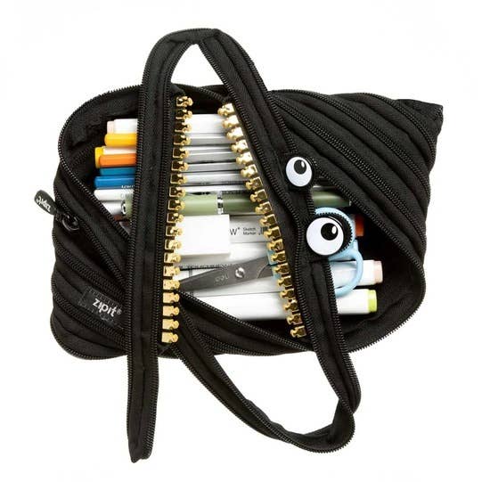 ZIPIT Grillz Monster Jumbo Pencil Case BLACK Stationary Best Seller 3yrs+