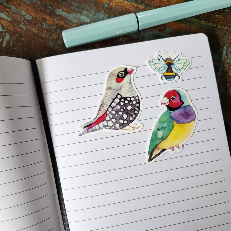 Australian Animals Small Vinyl Waterproof Sticker 21pcs FULL pack by Watercolour By Cat