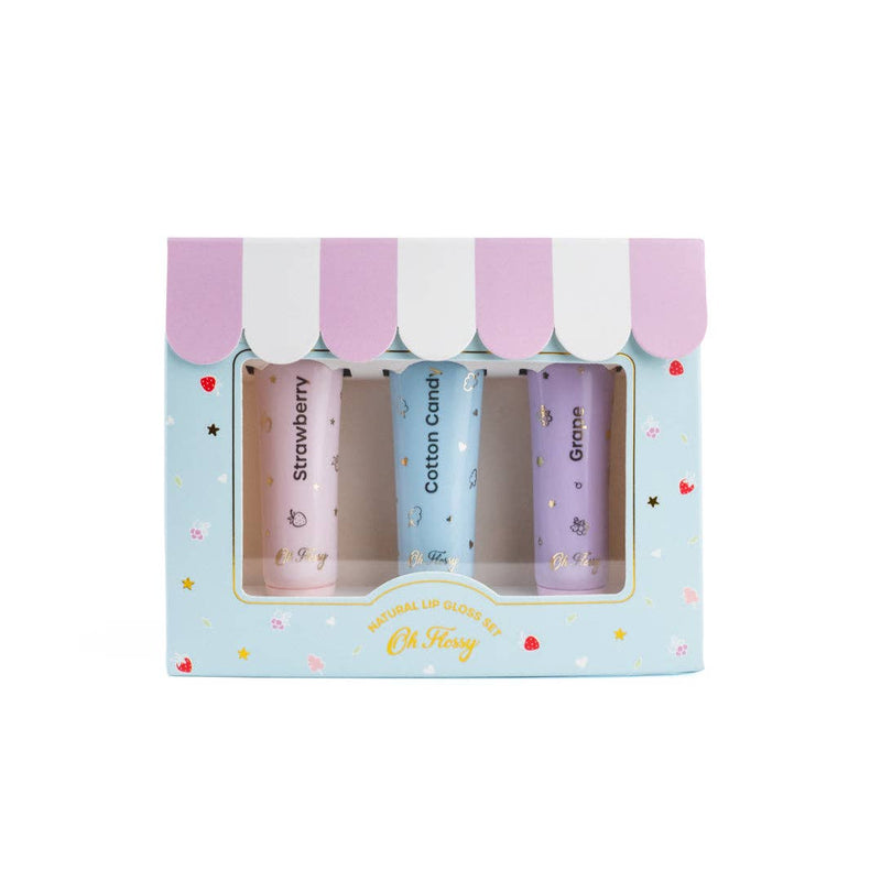 Oh Flossy Natural Lip Gloss 3pc Set Kids Makeup Set Best Seller Most Loved in Store 3yrs+