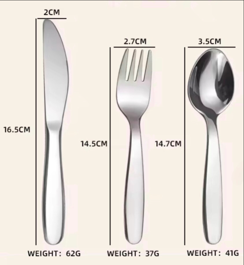 Kids Stainless Steel Cutlery Set 6 pcs by Montessori Mates Baby Practical Life Materials 12m+
