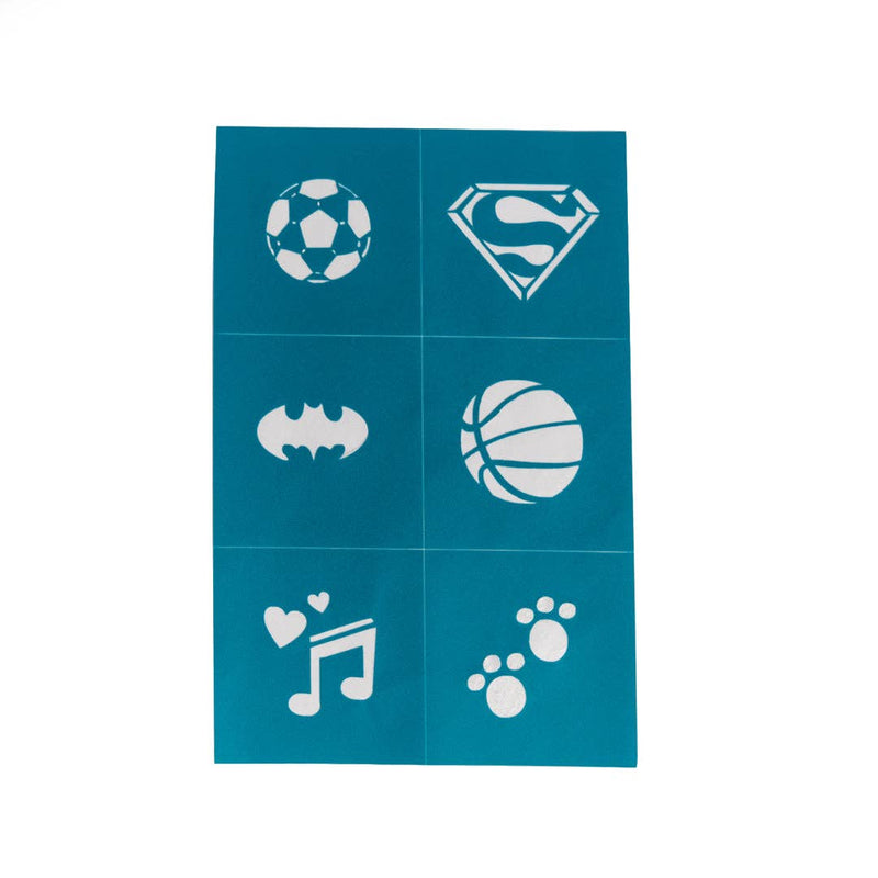 Oh Flossy Reusable Adhesive Face Paint and Makeup Stencils Kids Makeup Set Teal 3yrs+