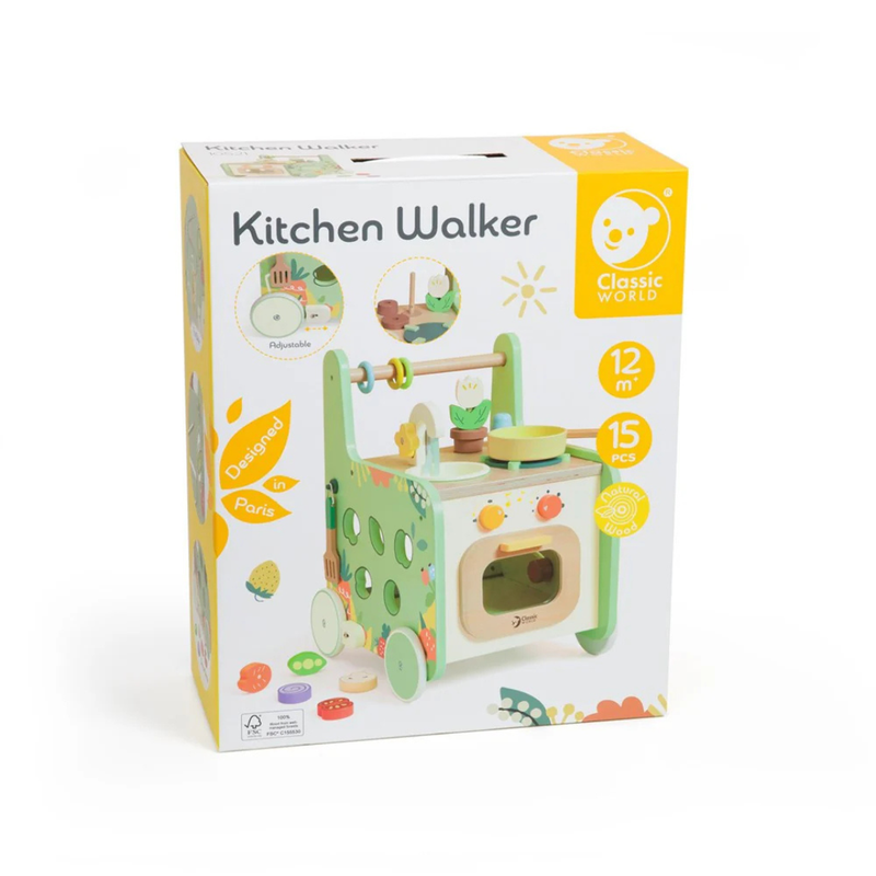 Classic World 2 in 1 Kitchen Walker with Activities Baby Walker Motor Skills Developmental Toys Baby Toys gifting Idea for 12m+