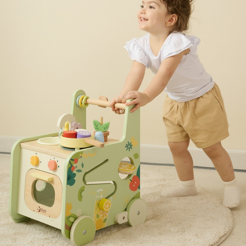 Classic World 2 in 1 Kitchen Walker with Activities Baby Walker Motor Skills Developmental Toys Baby Toys gifting Idea for 12m+