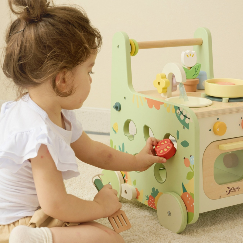 Classic World 2 in 1 Kitchen Walker with Activities Baby Walker Motor Skills Developmental Toys Baby Toys gifting Idea for 12m+