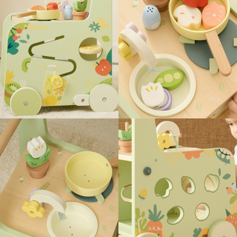 Classic World 2 in 1 Kitchen Walker with Activities Baby Walker Motor Skills Developmental Toys Baby Toys gifting Idea for 12m+