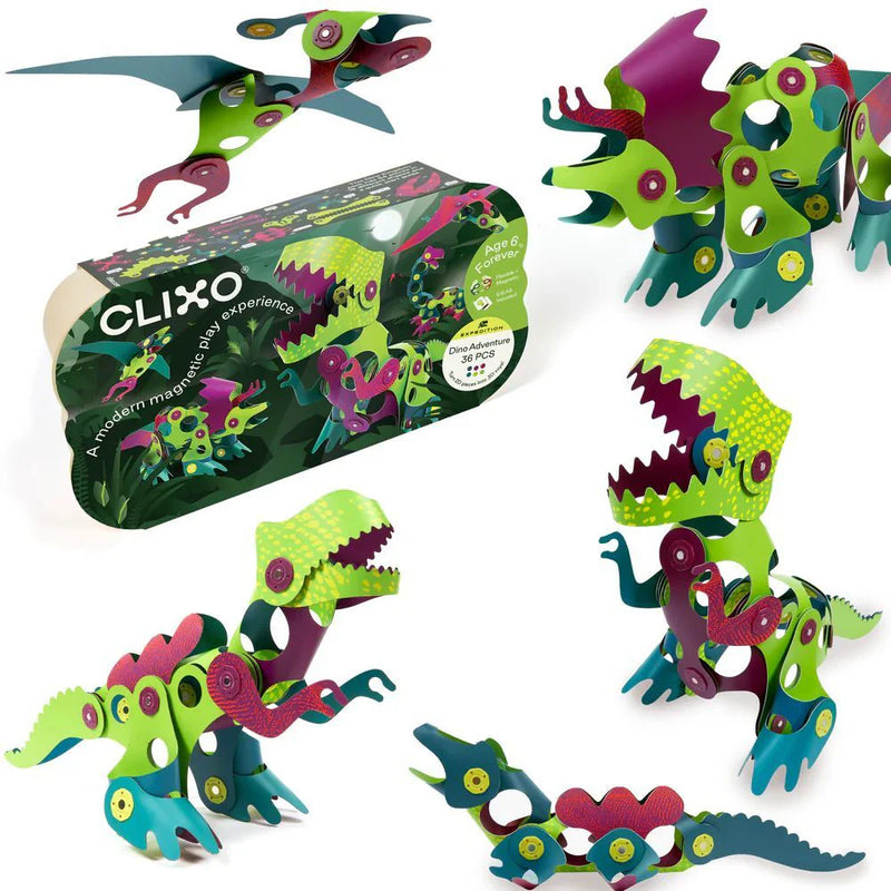 Clixo Dino Adventures 36pcs STEM Toys for 6yrs+