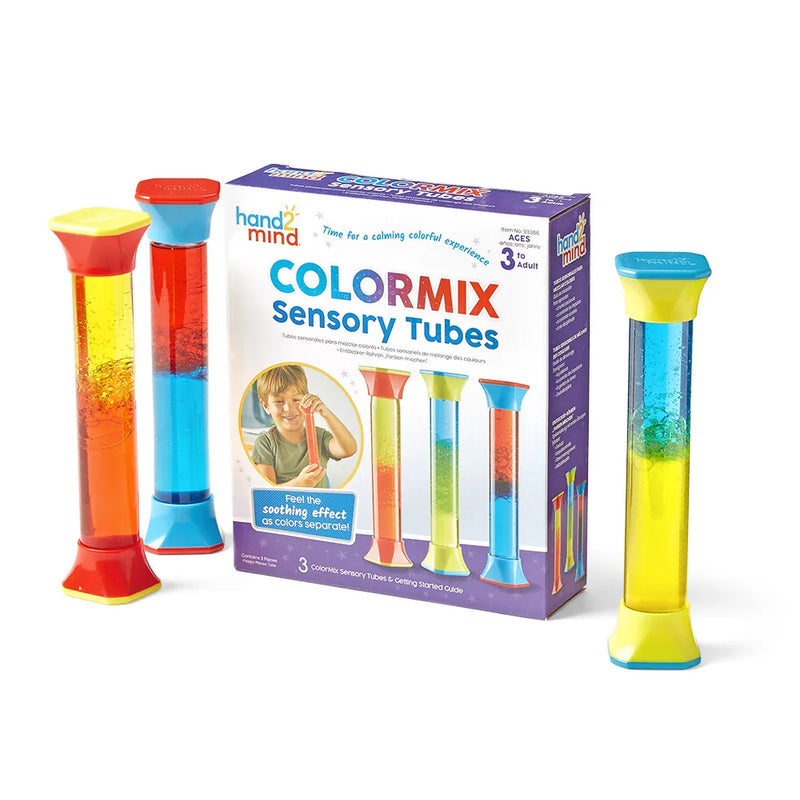 ColorMix Sensory Tubes Set of 3 Calming Sensory Bottles for Focus & Emotional Mindfulness for 3yrs+