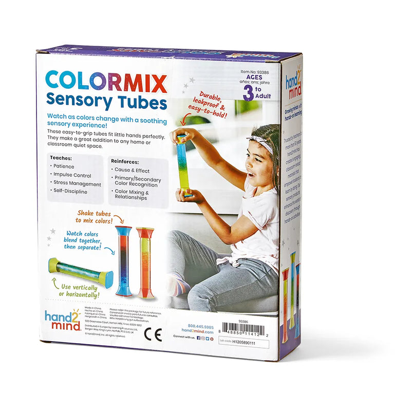 ColorMix Sensory Tubes Set of 3 Calming Sensory Bottles for Focus & Emotional Mindfulness for 3yrs+