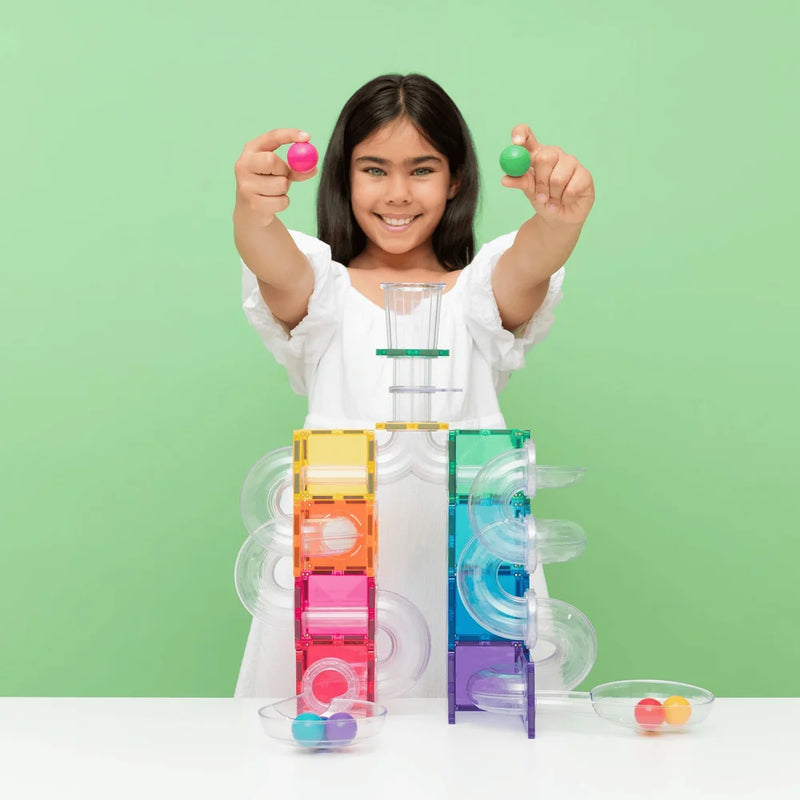 Connetix Tiles Bright Ball Run and Ball Run Launcher Pack 161 Piece Bundle Set NEW 2026 3yrs+