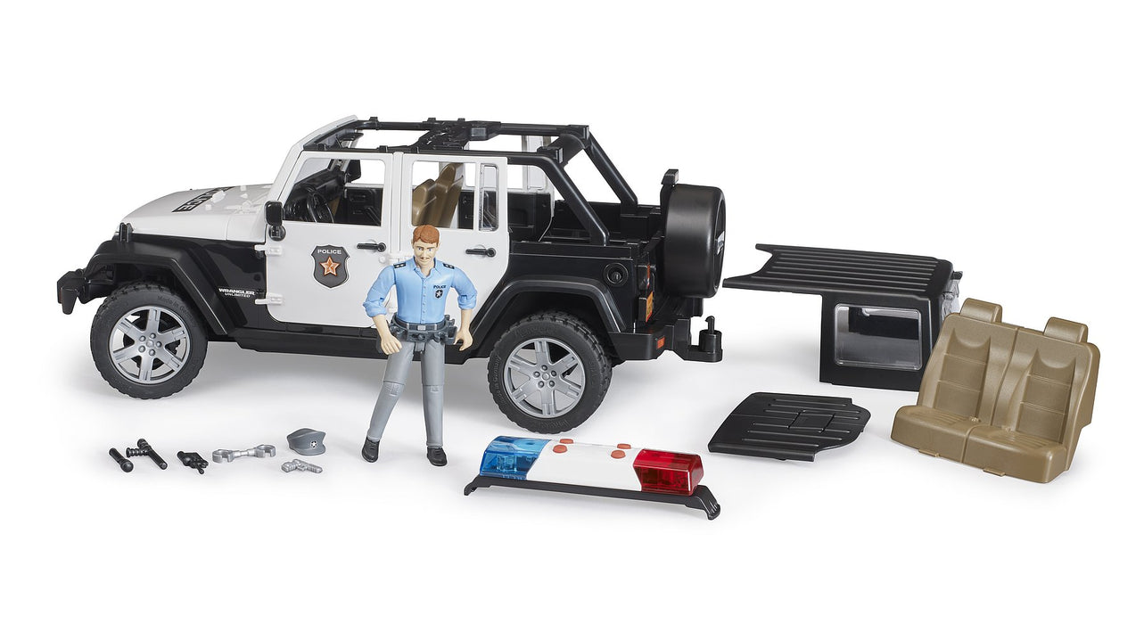 Bruder Jeep Wrangler Rubicon Police and Accessories 4yrs+