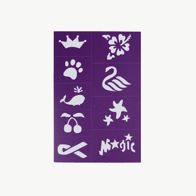 Oh Flossy Reusable Adhesive Face Paint and Makeup Stencils Kids Makeup Set Purple 3yrs+