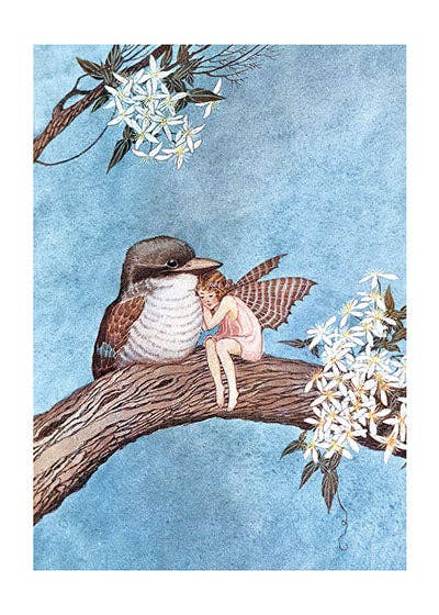 A Fairy and a Bird Embracing Fairies Greeting Card By Laughing Elephant Birthday Card