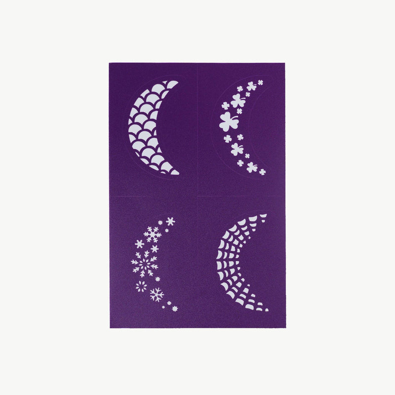Oh Flossy Reusable Adhesive Face Paint and Makeup Stencils Kids Makeup Set Purple 3yrs+