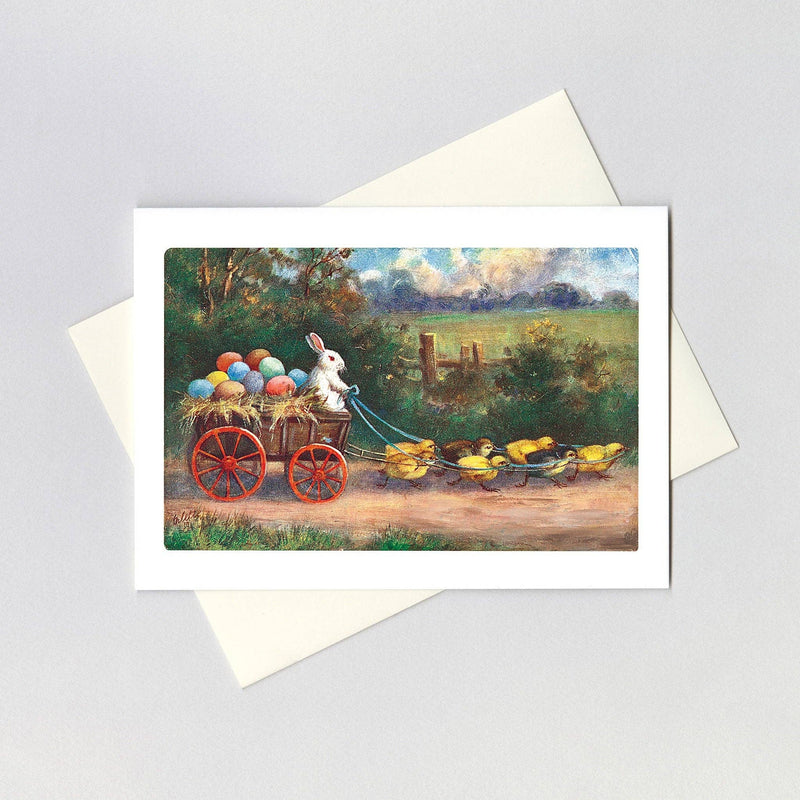 Easter Card Easter Rabbit Driving Wagon Filled With Eggs By Laughing Elephant Easter Collection