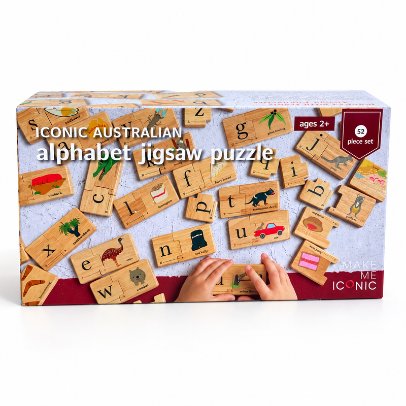 Make Me Iconic Wooden Australian Alphabet Puzzle Educational Jigsaw Toy 2yrs+