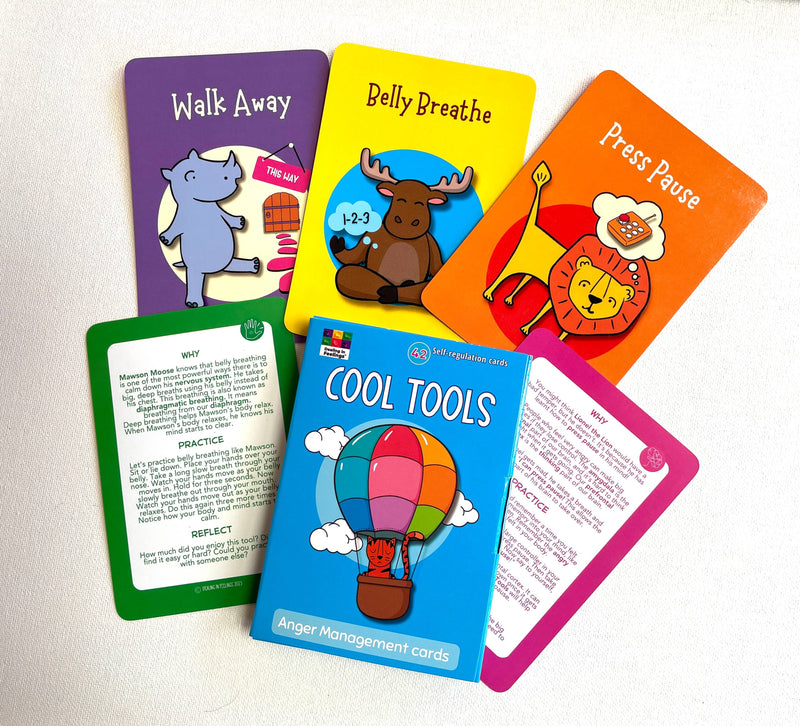 Anger Management Cards for Kids Social-Emotional Cool Tools by Dealing in Feelings 5yrs+