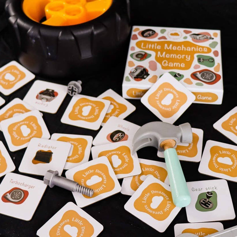 Little Mechanics Memory Game Car Parts By Little Dreamerz Toy Car Card Game for Kids 3yrs+