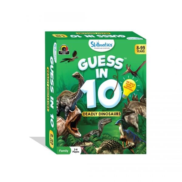 Guess in 10 Card Games Deadly Dinosaurs by Skillmatics Dinosaur toy Dinosaur and Dragon Theme 8yrs+