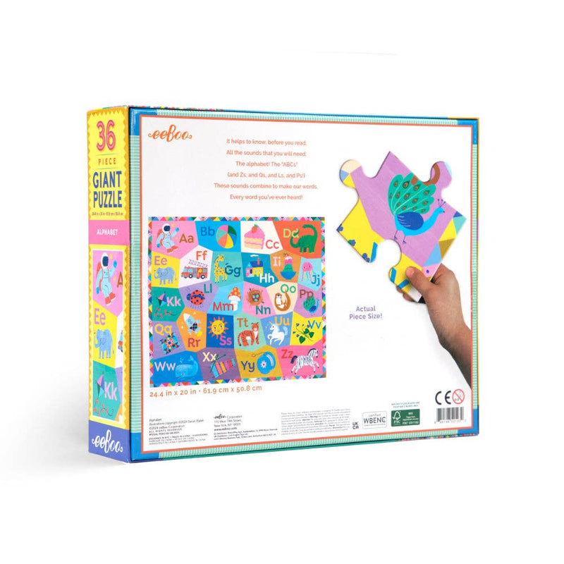 EeBoo Giant Alphabet 36pcs Puzzle Early Literacy 4yrs+