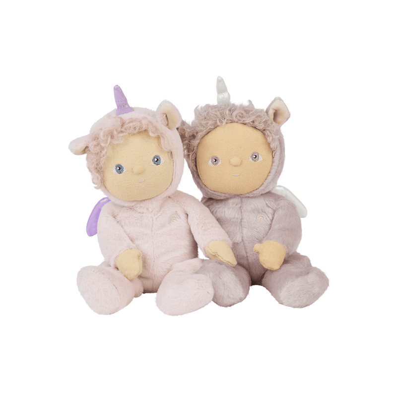 Olli Ella Lilac Hopalong Unicorn Backpack with Dinky Dinkums Unicorn Set Gifting Idea Best Seller Fairy Unicorn and Castle Theme 3yrs+