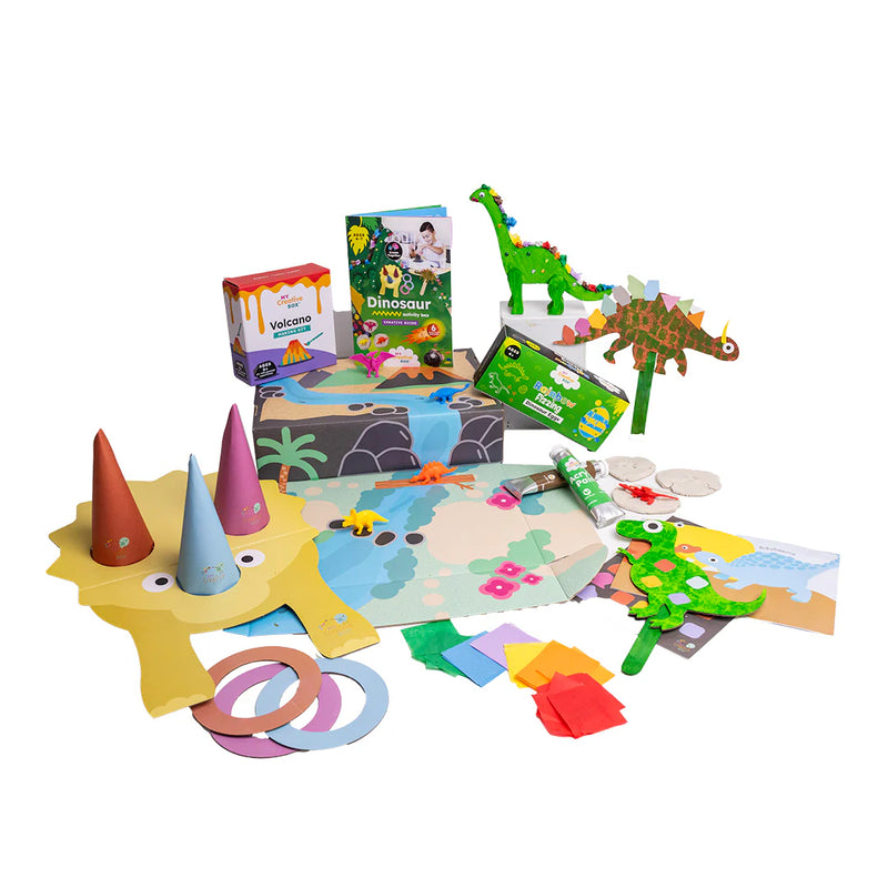 My Creative Box Dinosaur LARGE Craft Activity Box with Volcano Art and Craft for kids Dinosaur and Dragon Theme 4yrs+