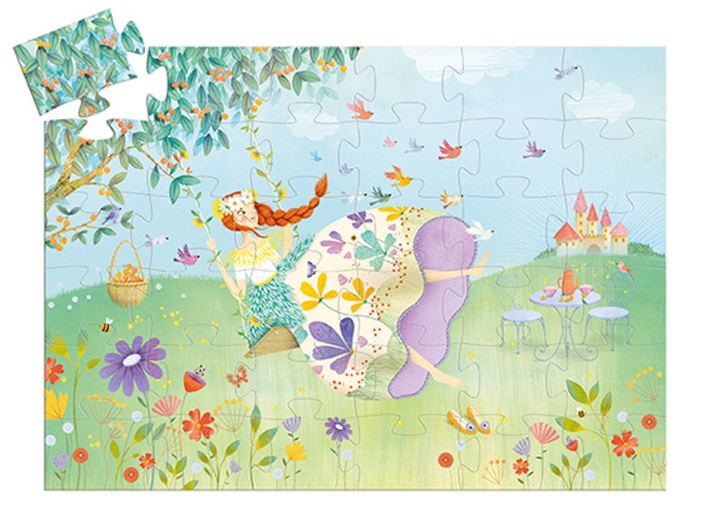 Jigsaw Puzzle Princess of Spring 36pc by Djeco Fairy Unicorn and Castle Theme Gifting Idea for 4yrs+