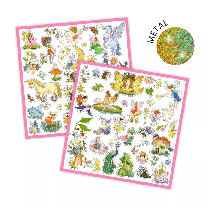 Metallic Stickers 160pcs Djeco 3yrs+