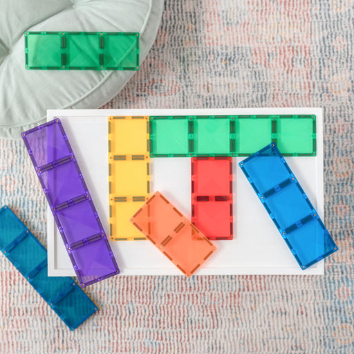 Magnetic Tiles Connetix Tiles Rainbow New Rectangle Pack 18 Piece 3 years +