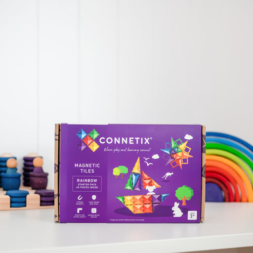 Magnetic Tiles Connetix Tiles Rainbow Starter Pack 60 Piece 3 years + new