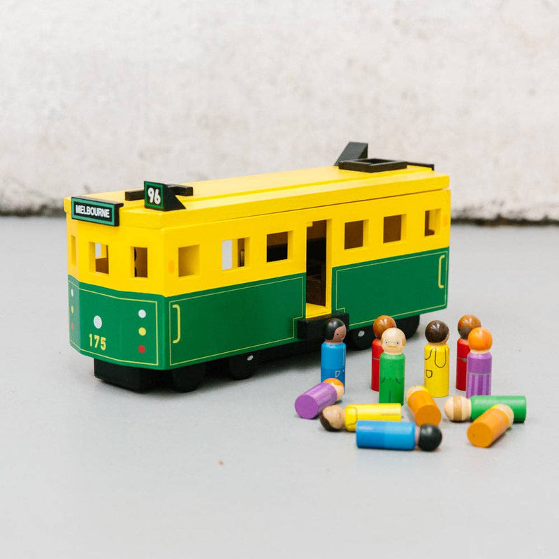 Make Me Iconic Large Melbourne Tram Wooden Toys Vehicle Best Seller Gifting Idea for 3yrs+