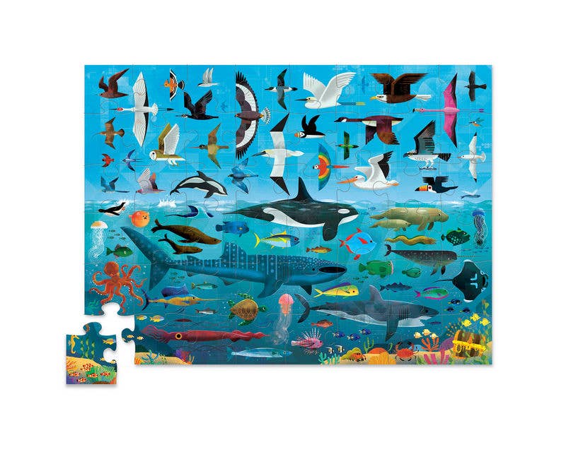 Crocodile Creek Jigsaw Puzzles Above & Below 48pcs Ocean and Sky Gifting Idea for 4yrs+