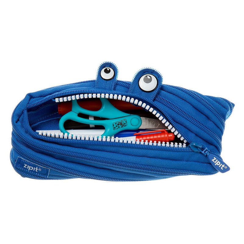 ZIPIT Monster Pencil Case Blue Stationary 3yrs+