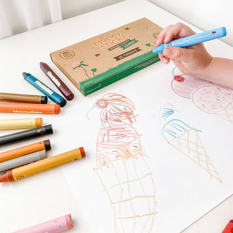 Honeysticks Beewax Crayons Jumbos 16 Pack 12mth+