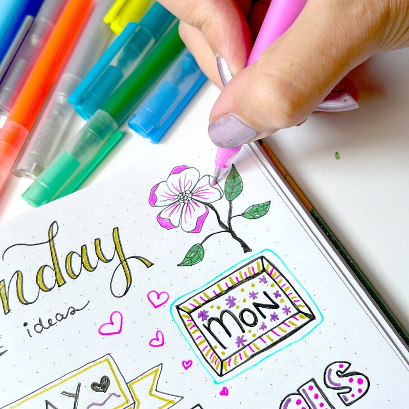 Life of Colour Juicy Gel Pens Set of 24 Metallic and Glitter Stationary Art and craft for kids 3yrs+